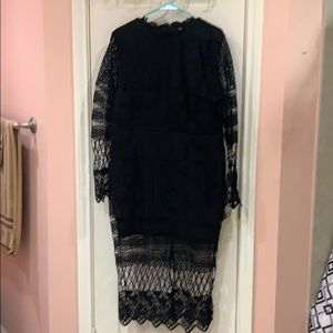 Lace overlay black dress